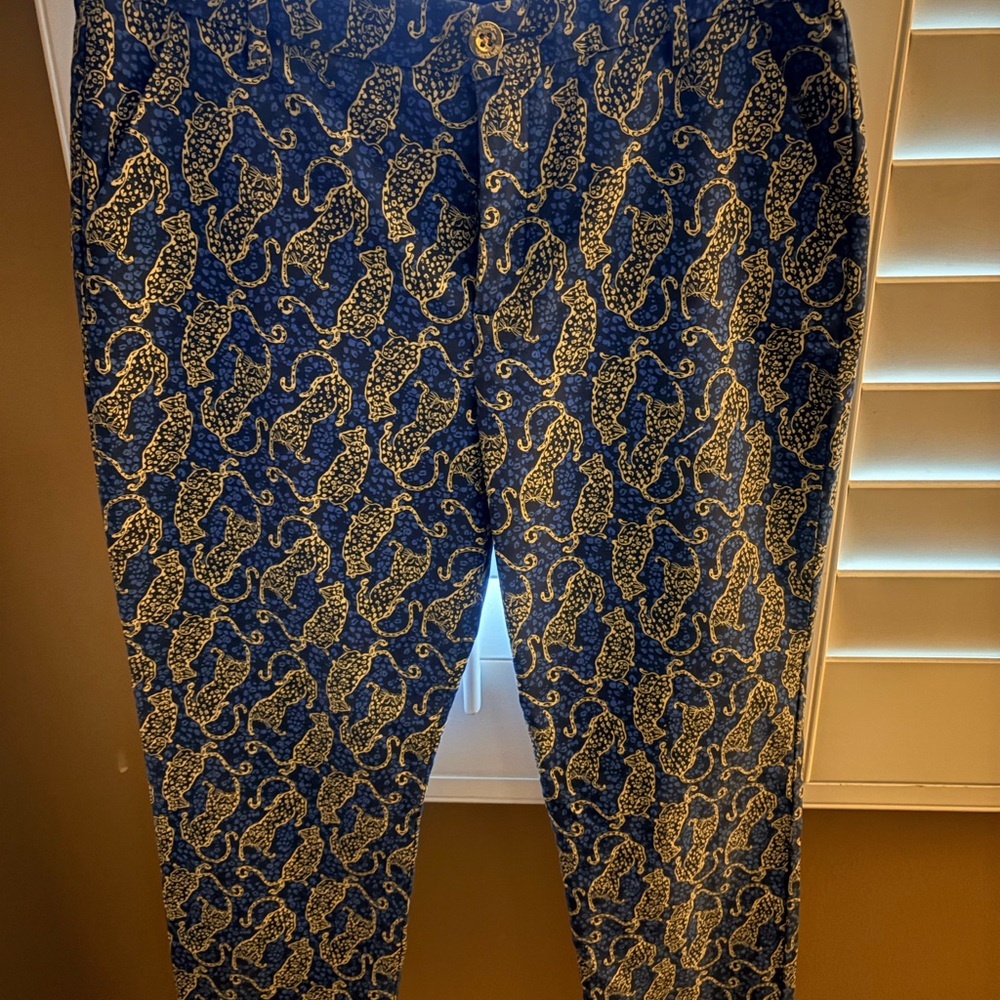 Lilly Pulitzer Gretchen High Rise Straight Leg Pants- Size 12 Like New Condition